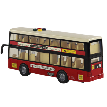 Double-decker city bus The lights are red 1:16