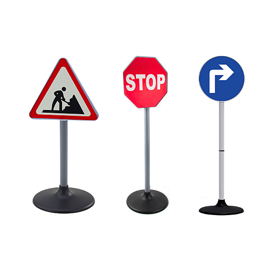 Educational set large road signs 76 cm 3 pcs. Outdoor