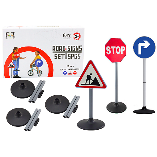 Educational set large road signs 76 cm 3 pcs. Outdoor