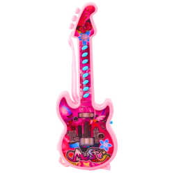 Elektrinė rožinė gitara su melodijos efktu Elektrinė rožinė gitara su melodijos efktu
