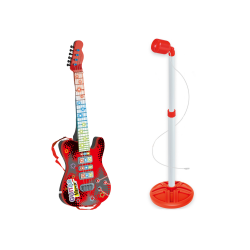 Raudonos elektrinės gitaros komplektas su mikrofonu Raudonos elektrinės gitaros komplektas su mikrofonu
