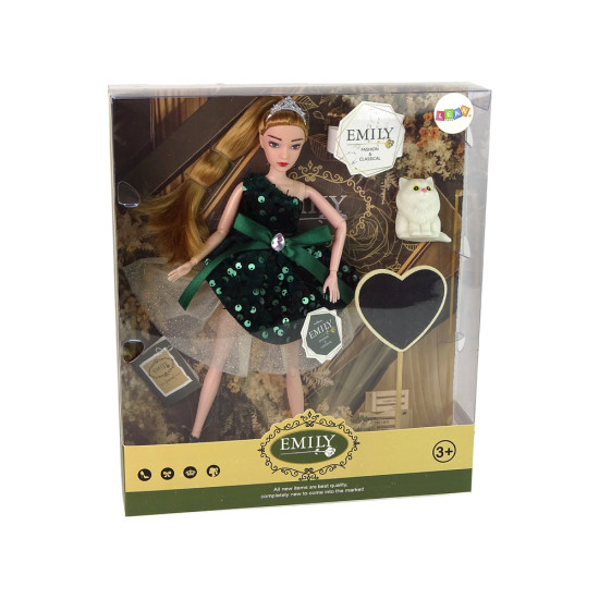 Lėlė Emilija su baltu kačiuku Lėlės ir žaidimų rinkiniai