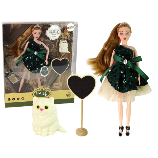 Lėlė Emilija su baltu kačiuku Lėlės ir žaidimų rinkiniai