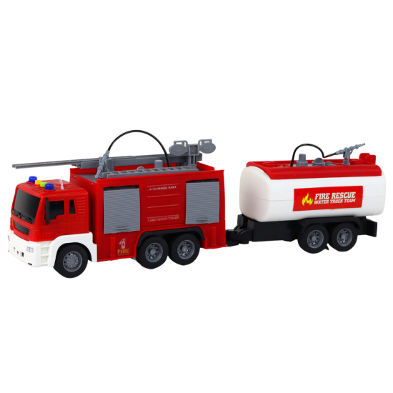 Fire Department With Trailer Fire Truck 1:16 Sounds of Light Žaisliniai automobiliai