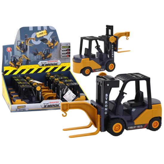 Forklift With Hook Adjustable Friction Drive Yellow Žaisliniai automobiliai