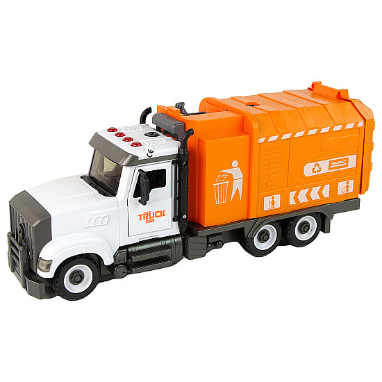 Oranž prügikasti veoauto