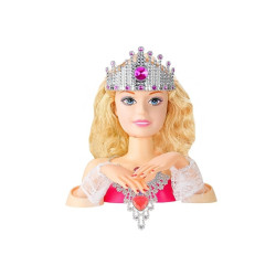 Manekeno galva su karūna ir priedais