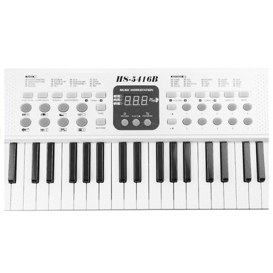 Baltas elektrinis pianinas su USB mikrofonu 1277 - Žaislai Baltas elektrinis pianinas su USB mikrofonu Muzikos instrumentai