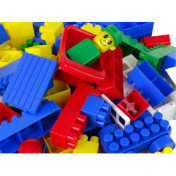 Spalvotos statybinės kaladėlės 130 detalių Spalvotos statybinės kaladėlės 130 detalių