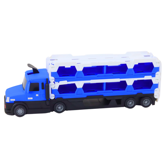 Lora Tow Truck Race Track 2in1 Lights Sounds Signs Cars Blue Žaisliniai automobiliai