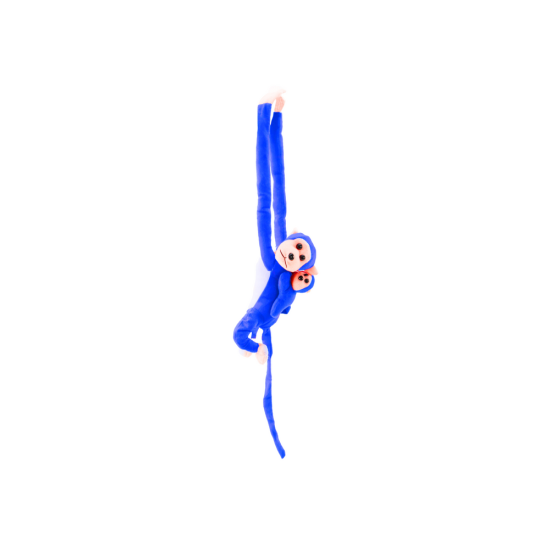 Mascot Plush Monkey with Baby, Blue 70 cm Pliušiniai žaislai
