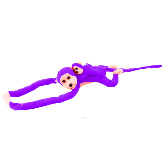 Mascot Plush Monkey with Baby, Purple 90 cm Pliušiniai žaislai
