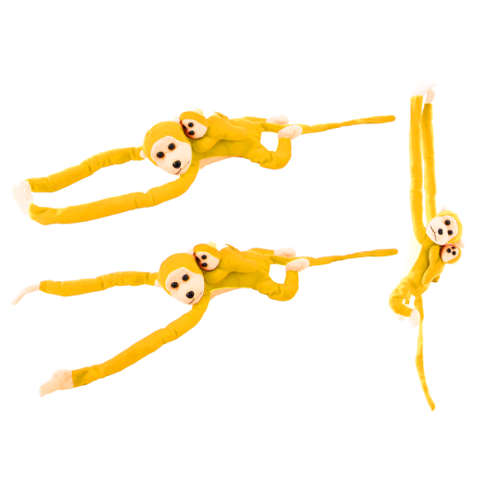 Mascot Plush Monkey with Baby, Yellow 70 cm Pliušiniai žaislai