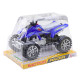 Quad Terrain Drive Treaded Wheels Blue Žaisliniai automobiliai