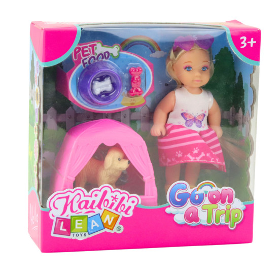 Lėlės rinkinys su šunimi, palapine ir priedais Lėlės ir žaidimų rinkiniai