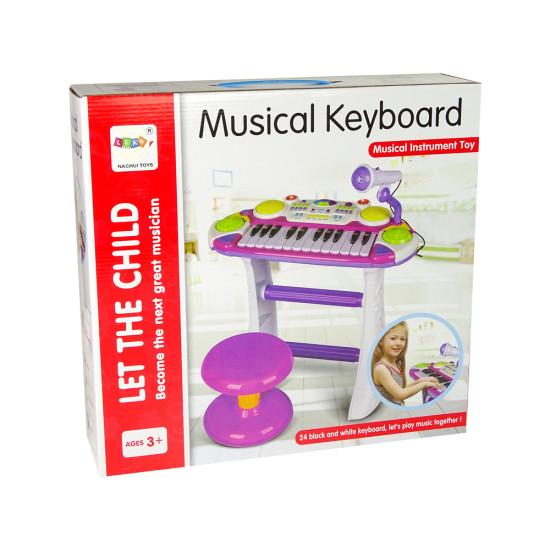 Muzikinis pianinas vaikams su mikrofonu 308 - Žaislai Muzikinis pianinas vaikams su mikrofonu Muzikos instrumentai