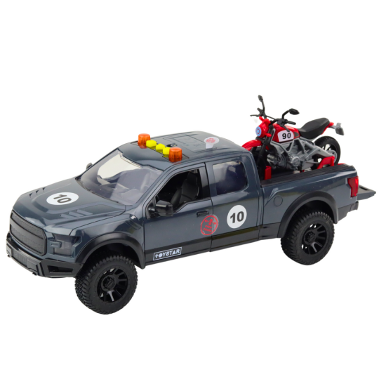 Pickup Truck With Engine Lights Sounds Gray 1:12 Žaisliniai automobiliai