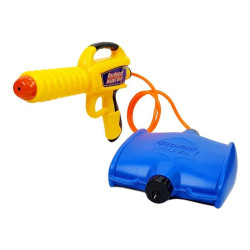 Geltonas vandens šautuvas su bakeliu