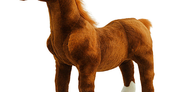 Rudas pliušinis arklys - 13917
