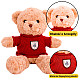 Plush Mascot Cuddly Toy Teddy Bear Beige Red Sweater 40cm Plīša rotaļlietas