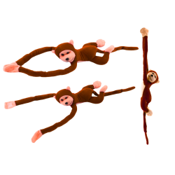 Pliušinė tamsiai ruda beždžionėlė su garsu 80 cm