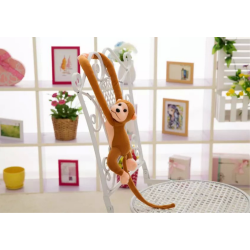 Pliušinė tamsiai ruda beždžionėlė su garsu 80 cm