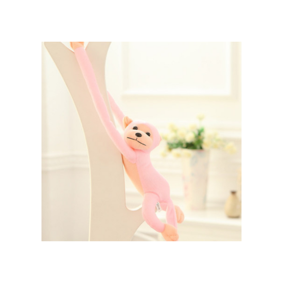Plush Monkey Mascot with Sound, Pink 60 cm Pliušiniai žaislai