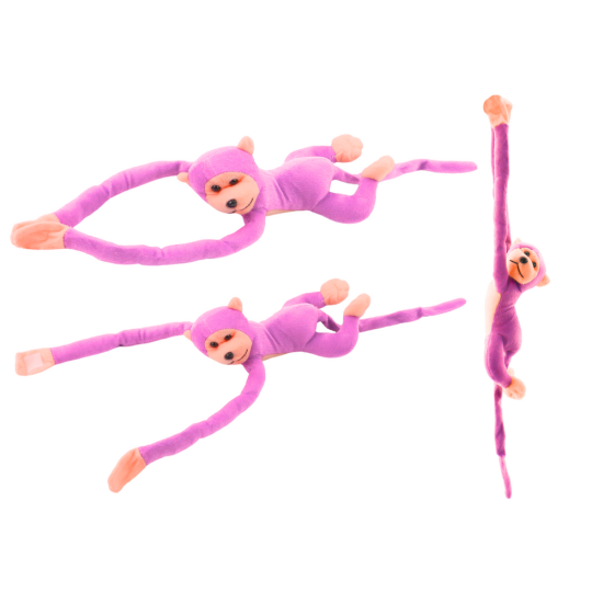 Plush Monkey Mascot with Sound, Pink 80 cm Pliušiniai žaislai