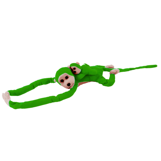 Plush Monkey with Baby Mascot Green 70 cm Pliušiniai žaislai