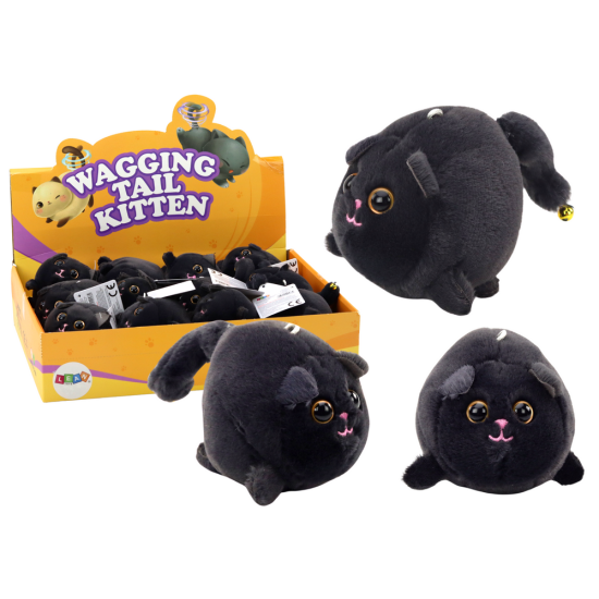 Plush Stretched Cat Jumping Mascot Black Pliušiniai žaislai
