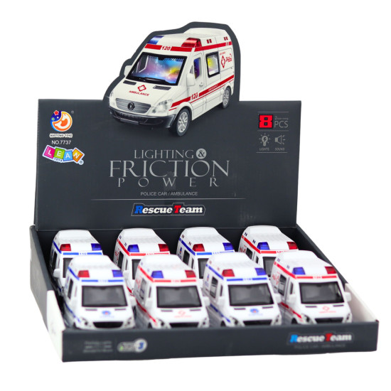 Police Car Ambulance Opening Doors Drive Lights Sounds Mix Žaisliniai automobiliai