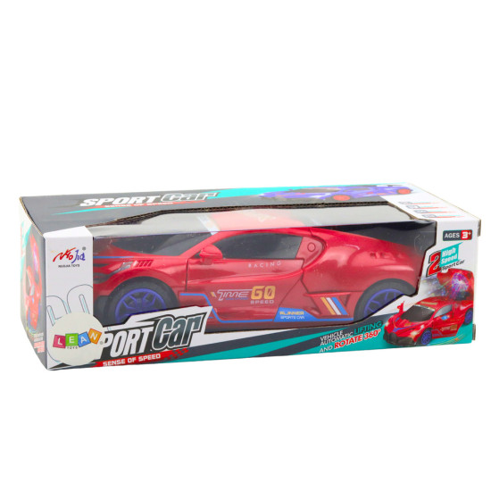 Sports Car Obstacle Sensor Led Ball 360° Rotation Lights Sound Red Žaisliniai automobiliai