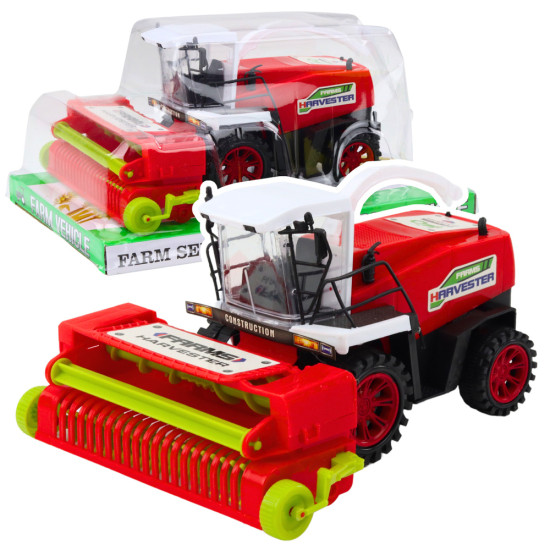 Agricultural Farm Combine Harvester With Header Drive Red Žaisliniai automobiliai