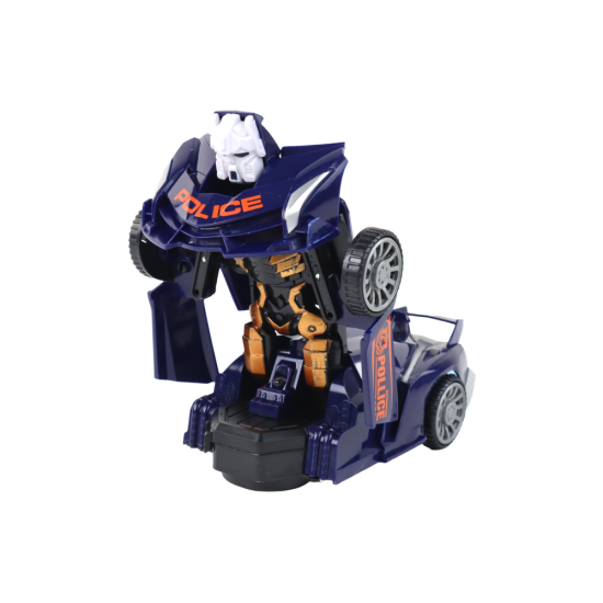 Robot Car Police Navy Blue 2in1 Transformation Žaisliniai automobiliai