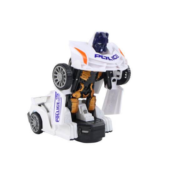 Robot Car Police White 2in1 Transformation Žaisliniai automobiliai
