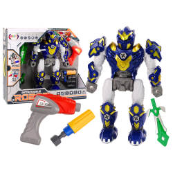 Tamsiai mėlynas surenkamas robotas