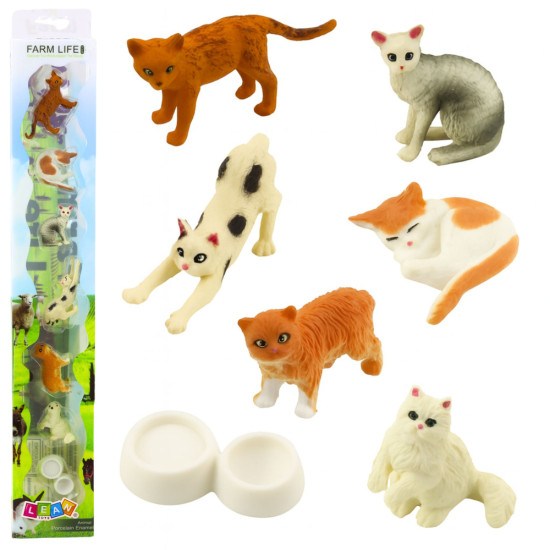 Kačių figūrėlių rinkinys 4-6 cm 7 vnt 23308 - Žaislai Kačių figūrėlių rinkinys 4-6 cm 7 vnt Gyvūnų figurėlės
