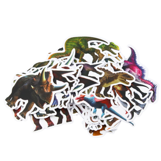 Dinozaurų lipdukų rinkinys vaikams 4-7 cm 50 vnt Dinozaurai