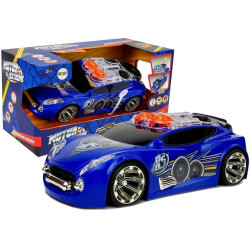 Mėlynas sportinis automobilinis su garsiakalbiu