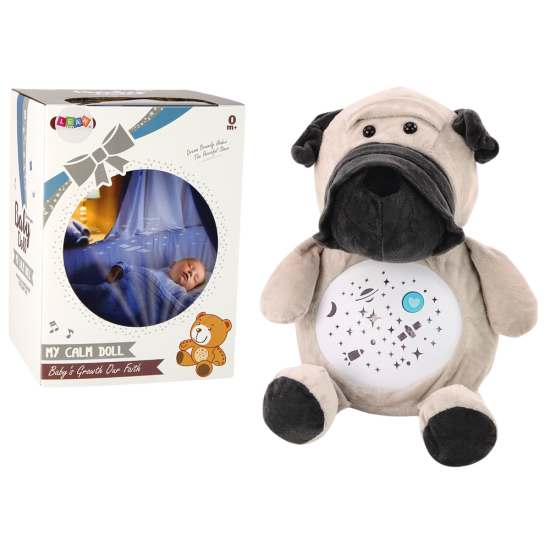 Teddy Bear Sleeping Lights Sounds Night and Day Mode Dog Pliušiniai žaislai