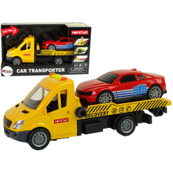 Geltonas transporteris sunkvežimis 