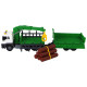 Truck With Crane Friction Drive Sounds Green Wood 1:16 Žaisliniai automobiliai