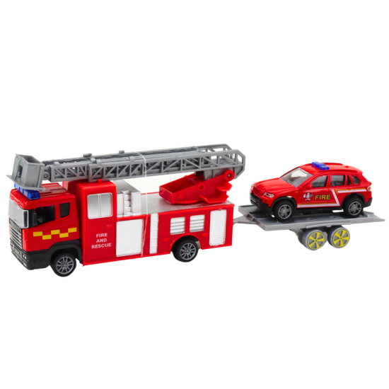 Fire Trucks Cars Drive Set Red Žaisliniai automobiliai