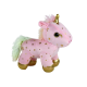 Unicorn Plush Sleeping Animal Lullaby Pink With Stars Set Pliušiniai žaislai