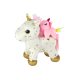 Unicorn Plush Sleeping Animal Lullaby White With Stars Set Pliušiniai žaislai