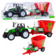 Green Agricultural Tractor with Trailer and Feed Mixer 50cm Žaisliniai automobiliai