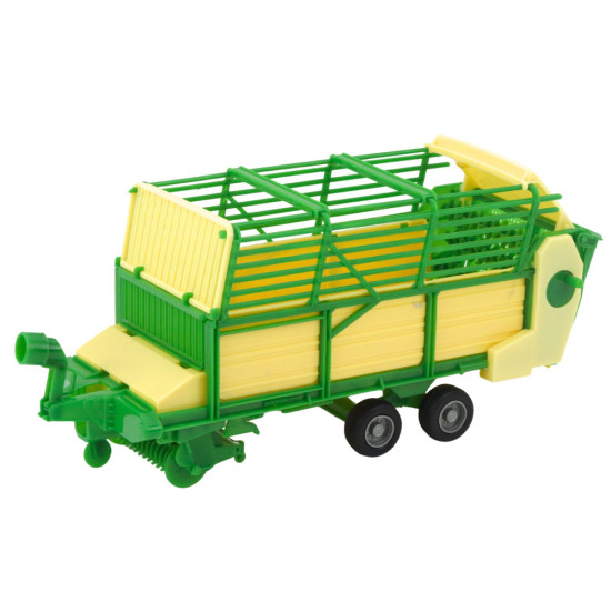 Agricultural Farm Tractor With Green and Yellow Trailer Red 50cm Žaisliniai automobiliai