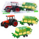 Agricultural Farm Tractor With Green and Yellow Trailer Red 50cm Žaisliniai automobiliai