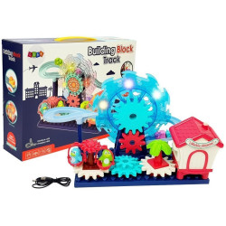 Baterijomis maitinamas konstrukcinių kaladėlių rinkinys su čiuožykla Baterijomis maitinamas konstrukcinių kaladėlių rinkinys su čiuožykla