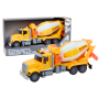 Yellow concrete mixer truck with friction drive light and sound effects